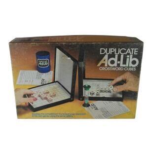 1976 Duplicate Ad-Lib Crossword Cubes Complete #2606 ES Lowe READ Vintage